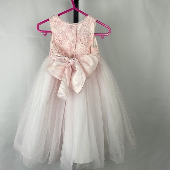 Pippa & Julie Other - Pippa & Julie Puffy Pink Tulle Dress with Embroidered Roses, Size 18M